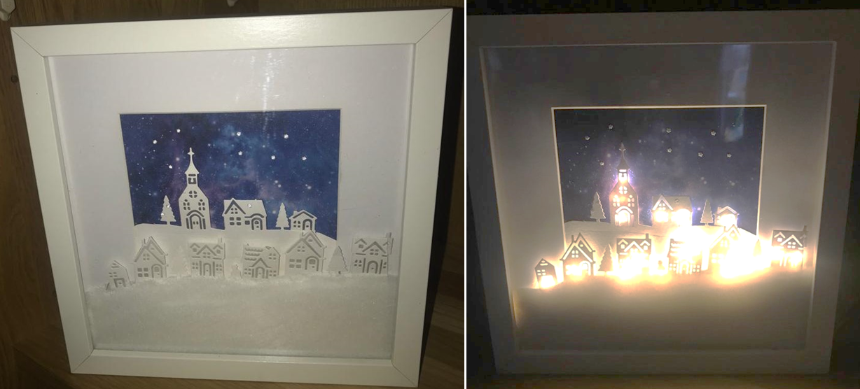 Lichterkarten: Winterstädtchen 